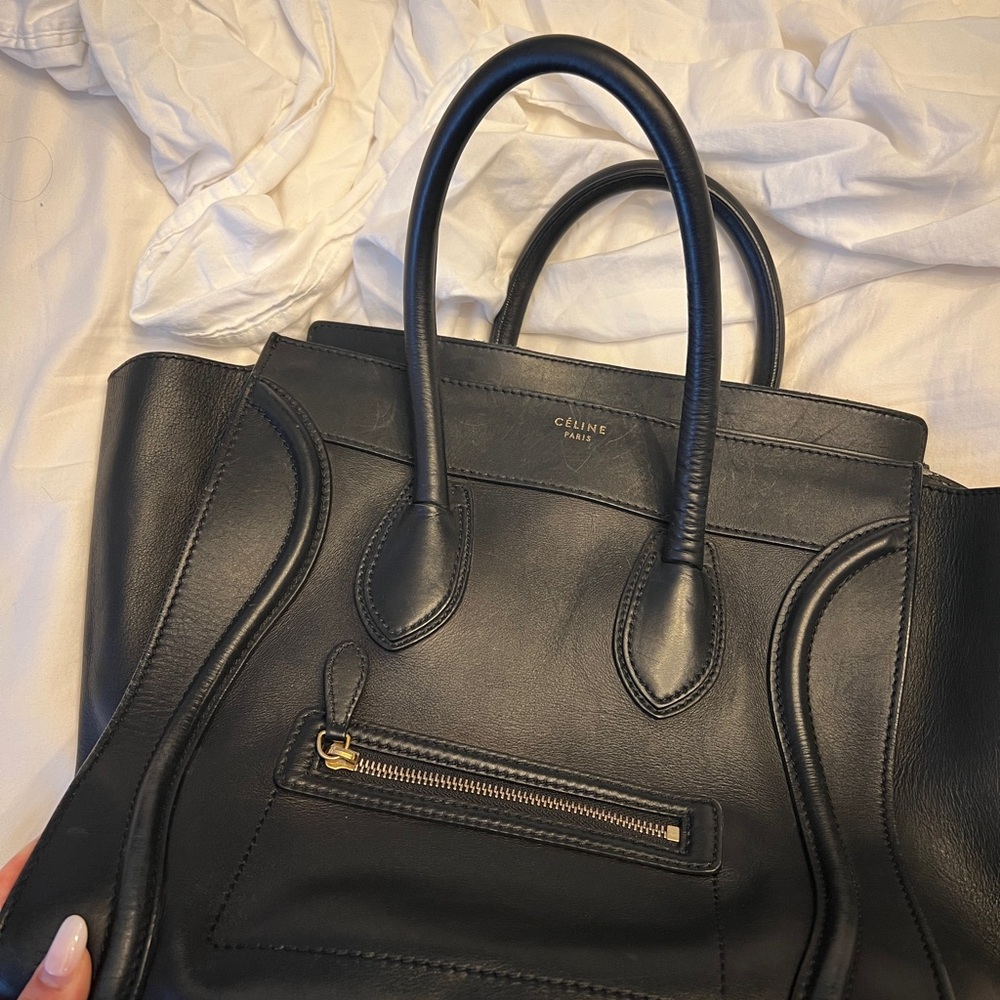 AUTHENTIC Celine Mini Luggage Tote – Drummed Calfskin Leather